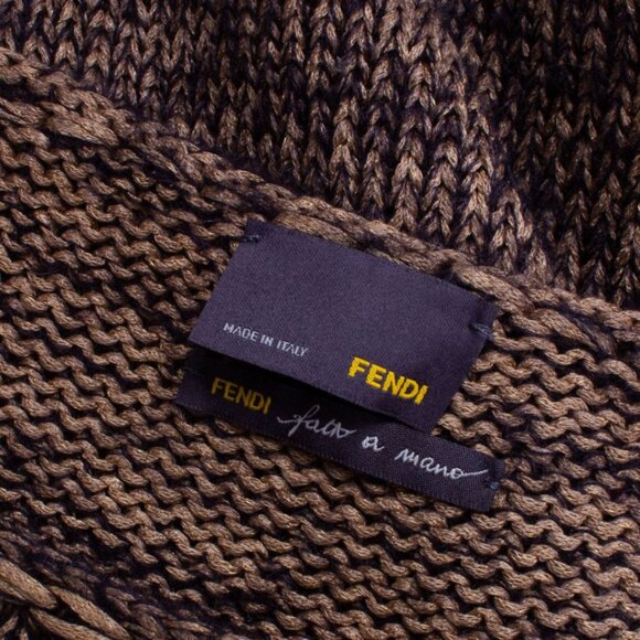 FENDI Brown Polyester Blend Handmade Sweater - Picture 6 of 9
